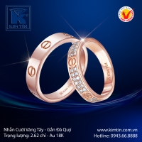 Nhẫn cưới Vàng Hồng 18K