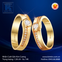 Nhẫn Cưới Vàng Màu 14K