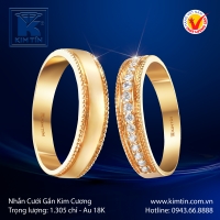 Nhẫn Cưới Vàng Màu 18K