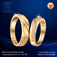 Nhẫn Cưới Vàng Màu 14K