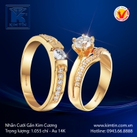Nhẫn Cưới Vàng Màu 14K