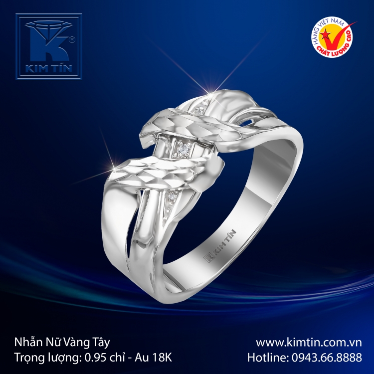 Nhẫn Nữ Vàng Trắng 18K
