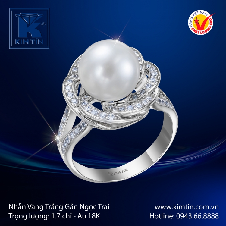 Nhẫn Nữ Vàng Trắng 18K