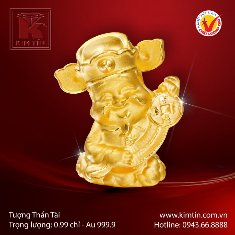 Tượng Thần Tài Vàng 24K