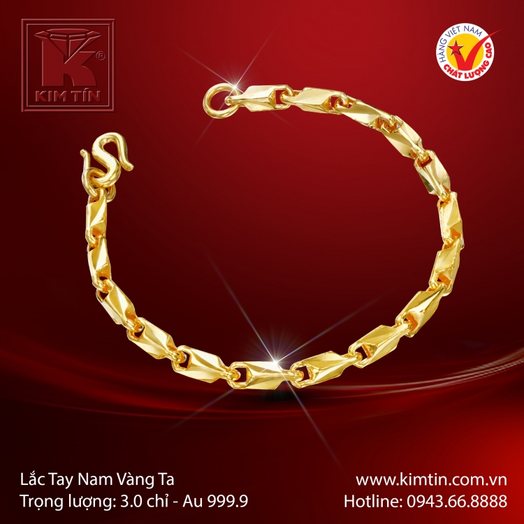 Lắc Tay Nam Vàng 24K