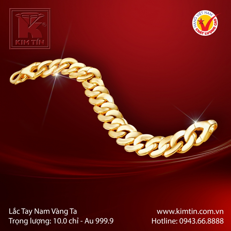 Lắc Tay Nam Vàng 24K