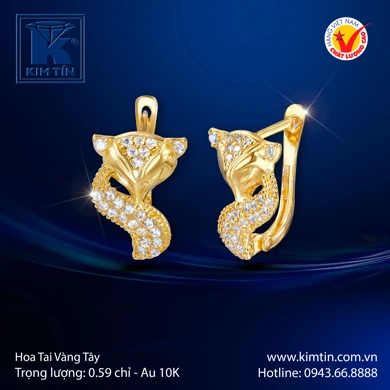 Hoa tai nữ Vàng tây 10K 