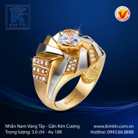 Nhẫn Nam Vàng Màu 18K