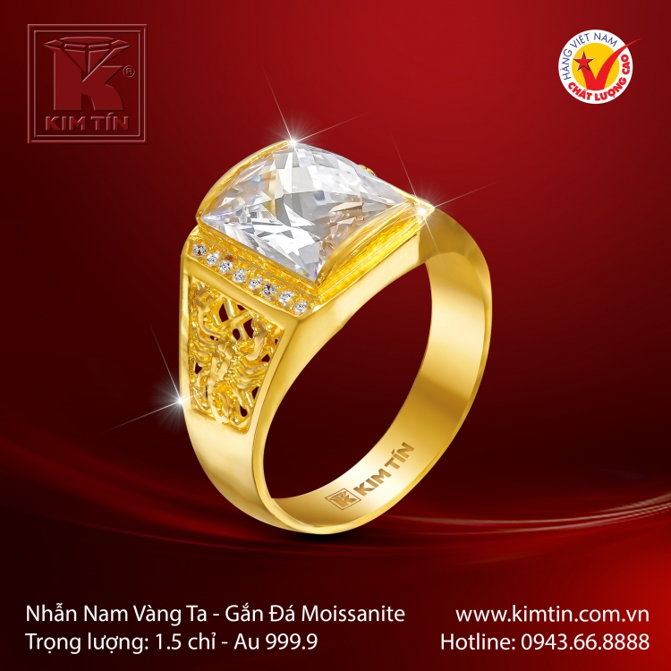 Nhẫn Nam Vàng 24K