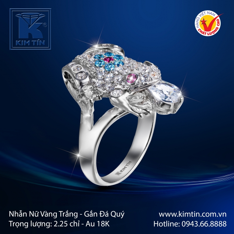 Nhẫn Nữ Vàng Trắng 18K