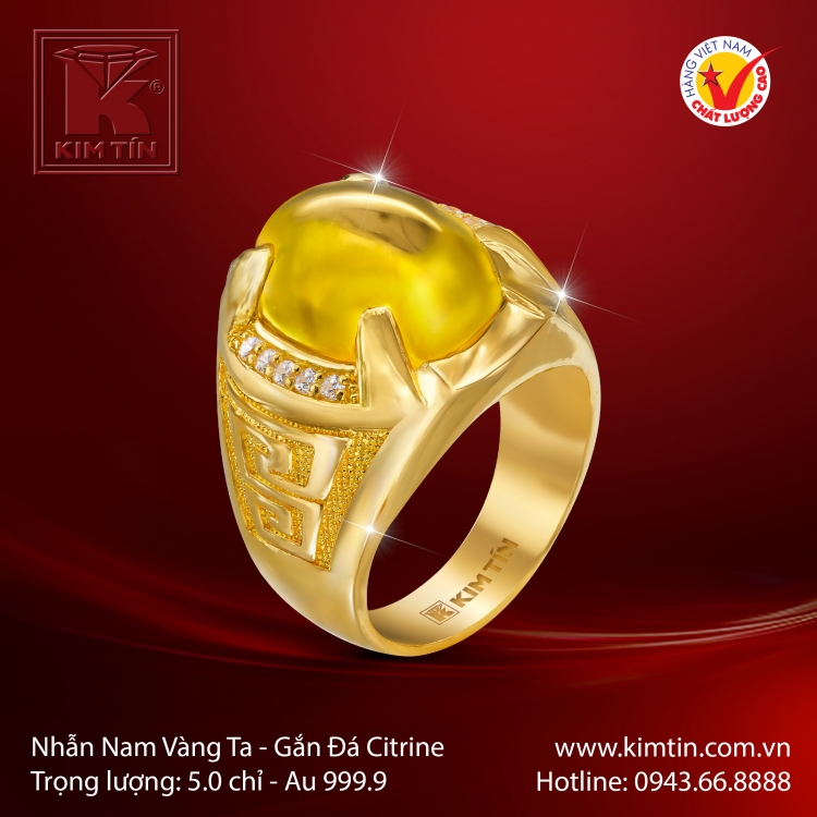 Nhẫn Nam Vàng 24K