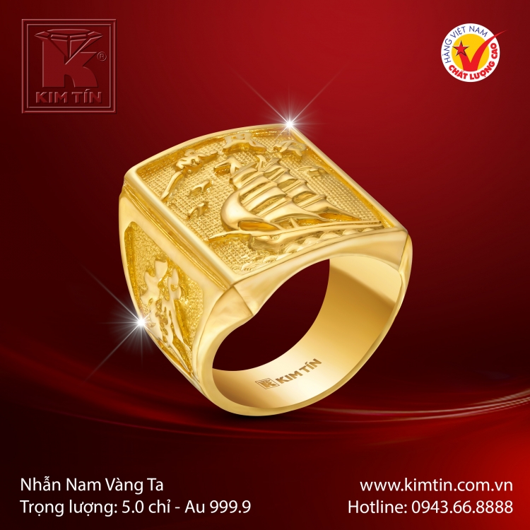 Nhẫn Nam Vàng 24K