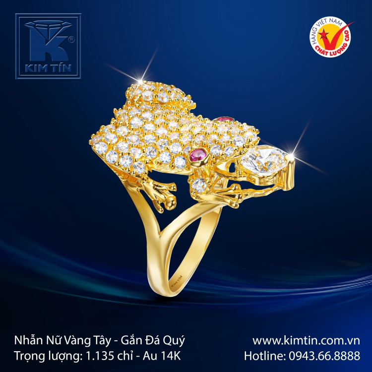 Nhẫn Nữ Vàng Màu 14K