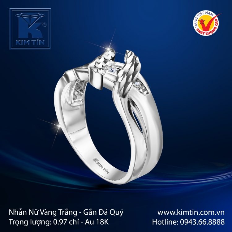 Nhẫn Nữ Vàng Trắng 18K