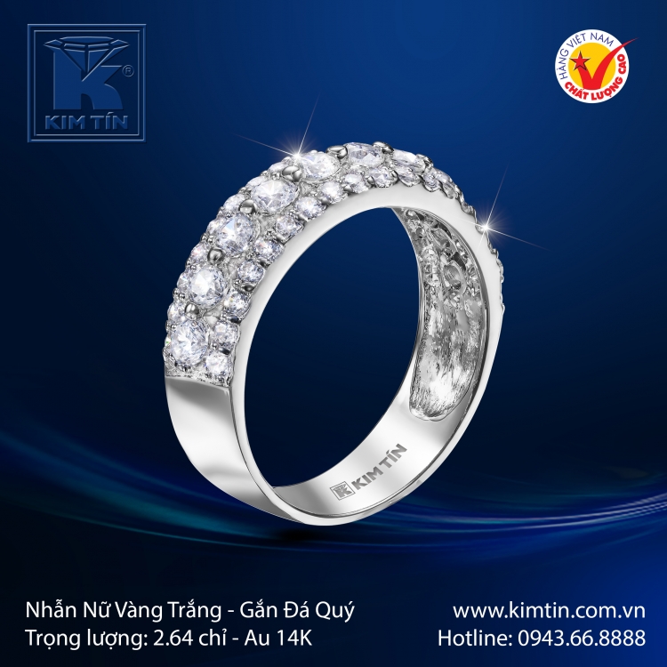 Nhẫn Nữ Vàng Trắng 14K