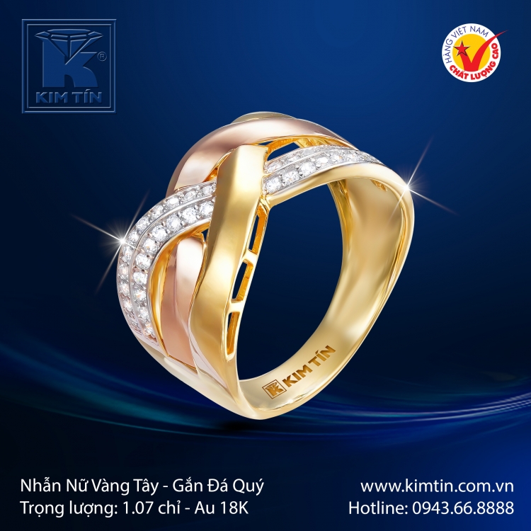 Nhẫn Nữ Vàng Màu 18K