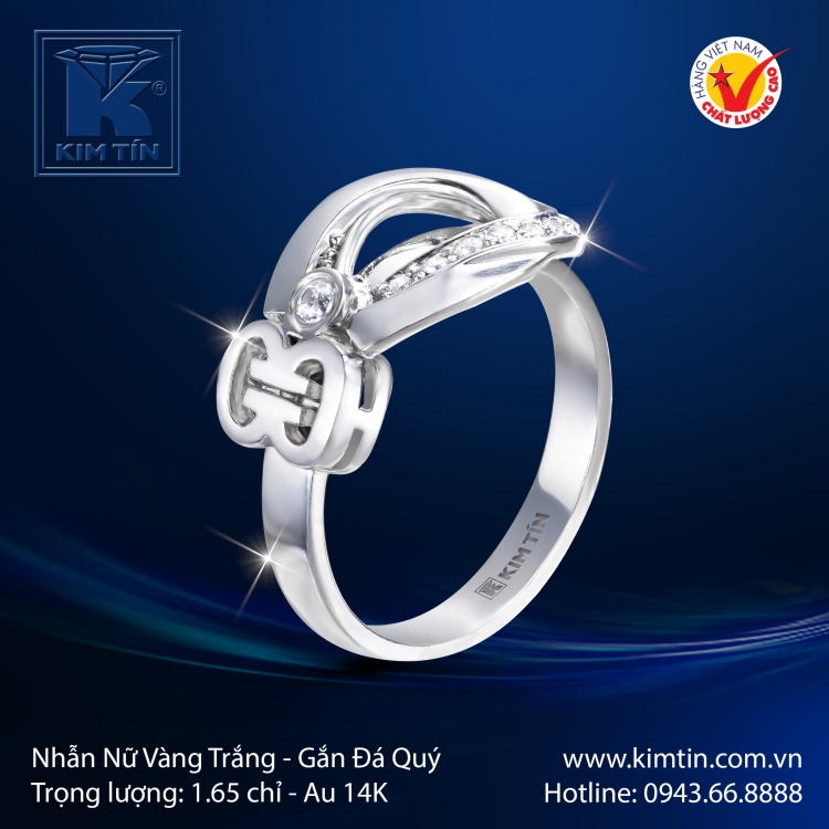 Nhẫn Nữ Vàng Trắng 14K