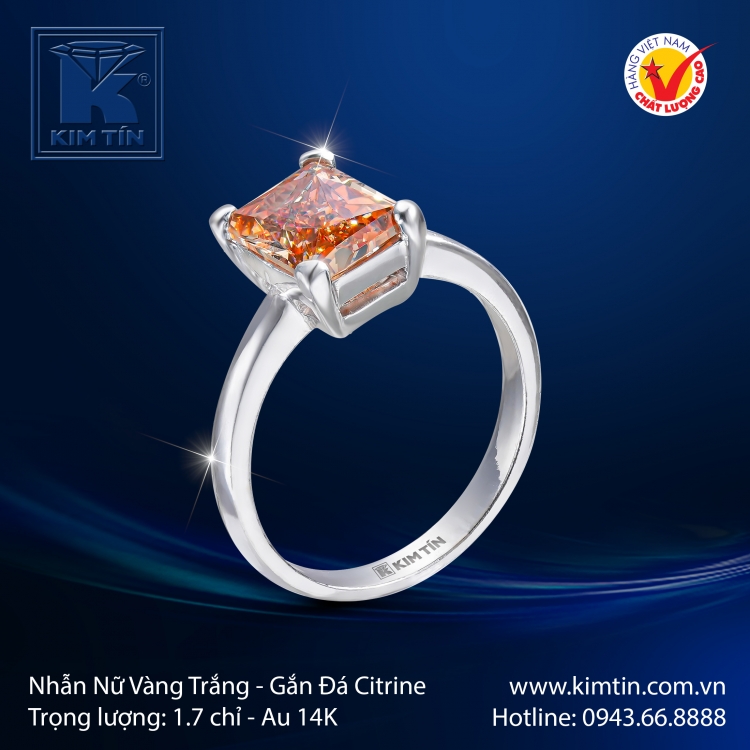 Nhẫn Nữ Vàng Trắng 14K