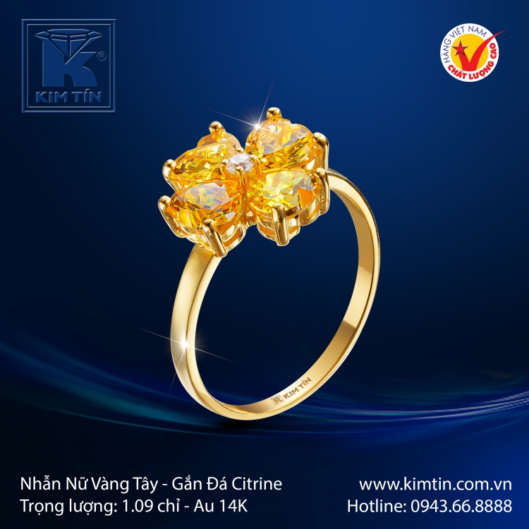 Nhẫn Nữ Vàng Màu 14K