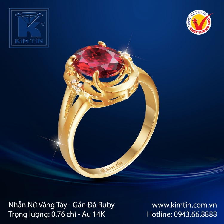 Nhẫn Nữ Vàng Màu 14K