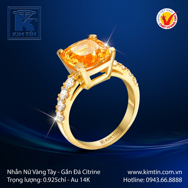 Nhẫn Nữ Vàng Màu 14K