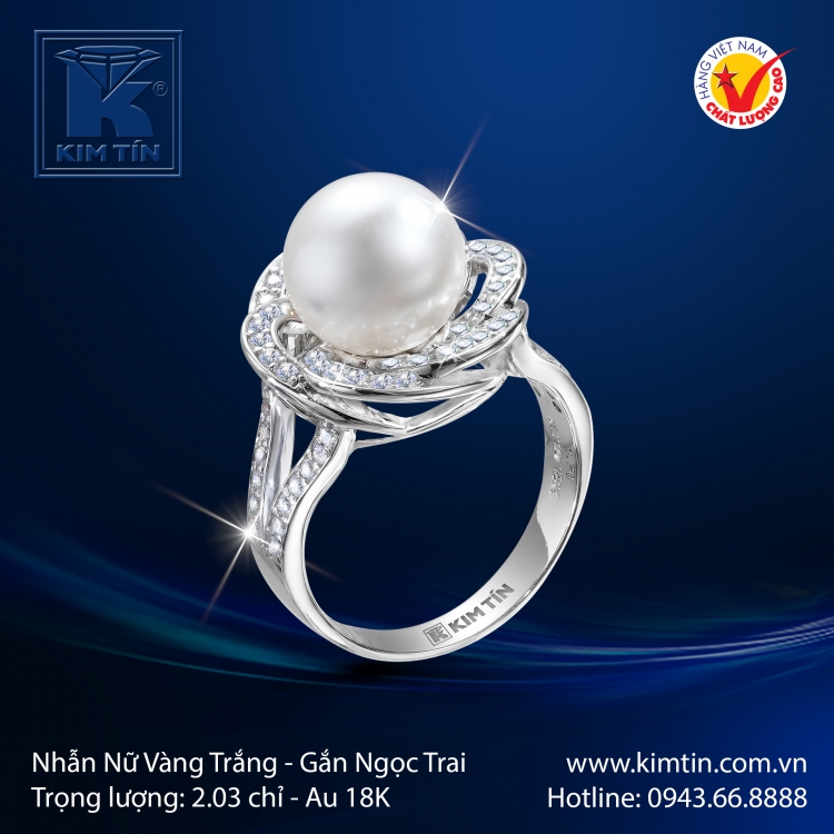 Nhẫn Nữ Vàng Trắng 18K