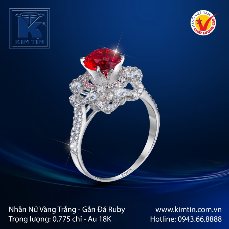 Nhẫn Nữ Vàng Trắng 18K