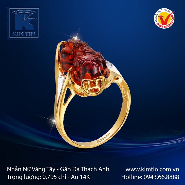 Nhẫn Nữ Vàng Màu 14K