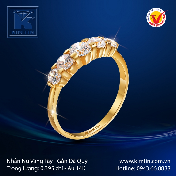 Nhẫn Nữ Vàng Màu 14K