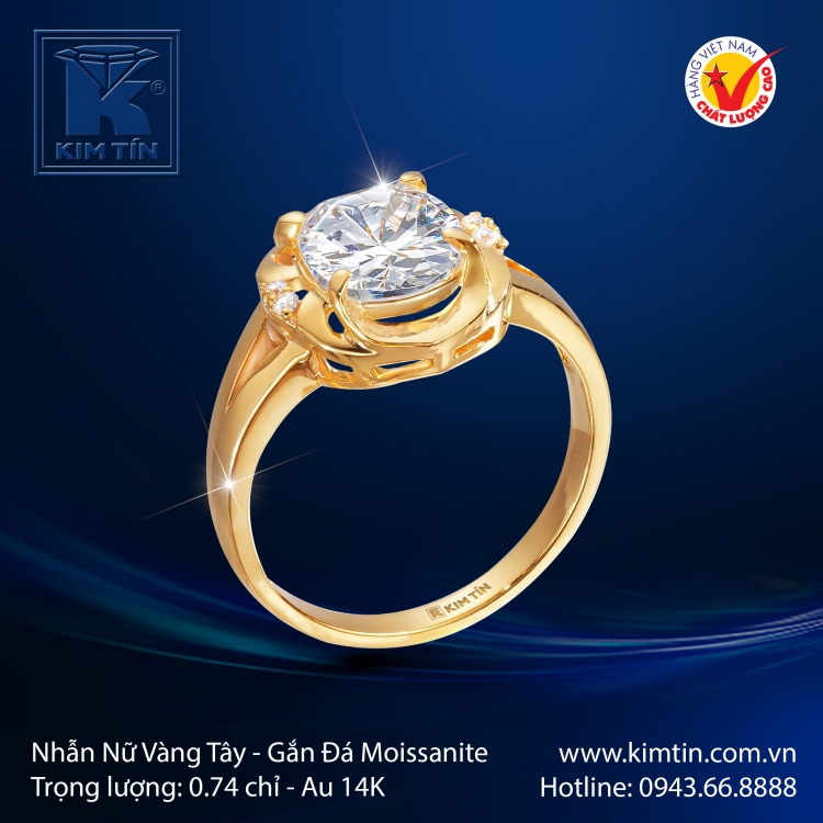 Nhẫn Nữ Vàng Màu 14K