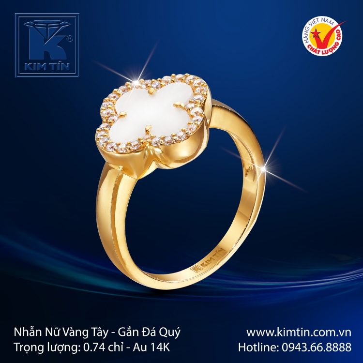 Nhẫn Nữ Vàng Màu 14K