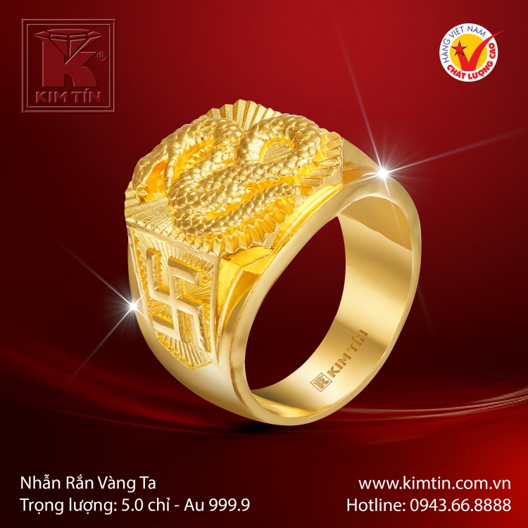 Nhẫn Rắn Vàng 24K