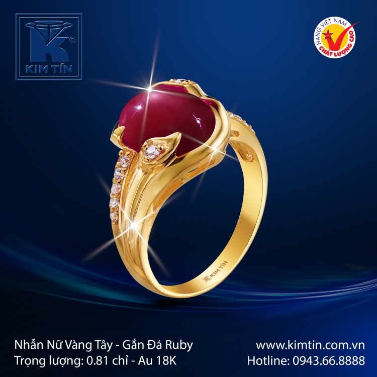 Nhẫn Nữ Vàng Màu 18K