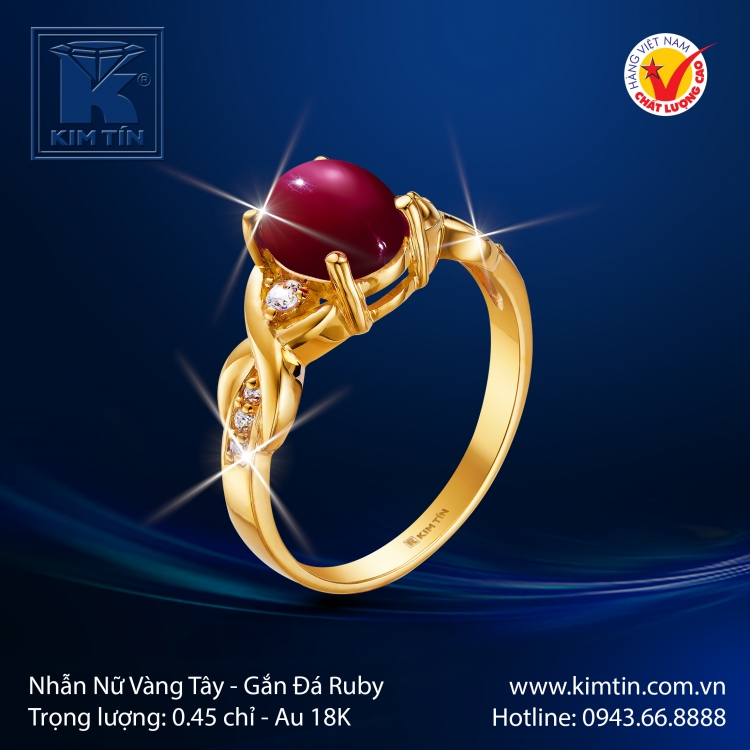 Nhẫn Nữ Vàng Màu 18K