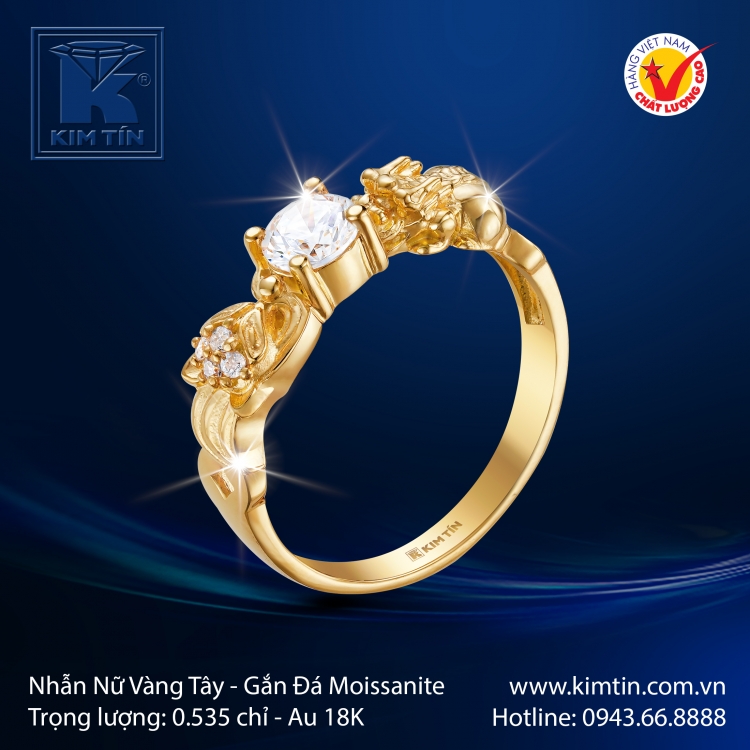 Nhẫn Nữ Vàng Màu 18K