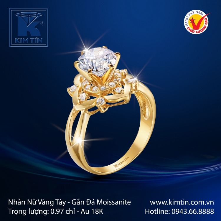 Nhẫn Nữ Vàng Màu 18K