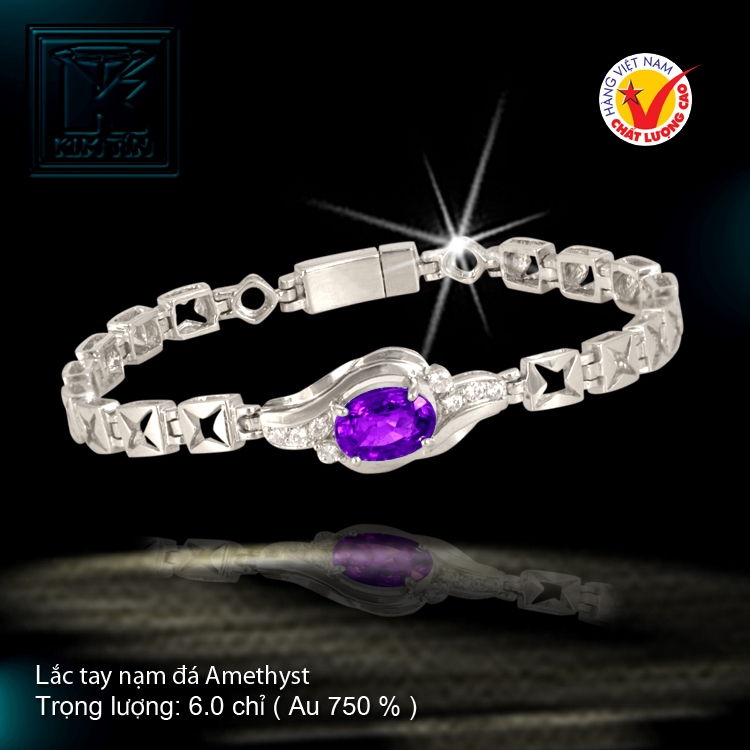 Lắc tay nạm đá Amethyst