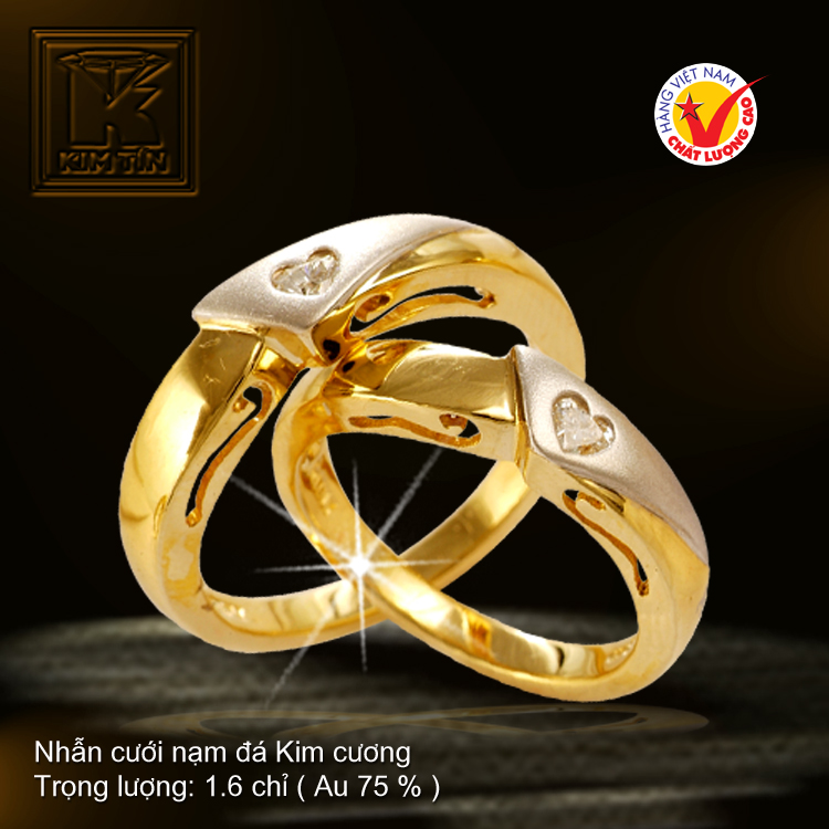 Nhẫn cưới vàng 18K