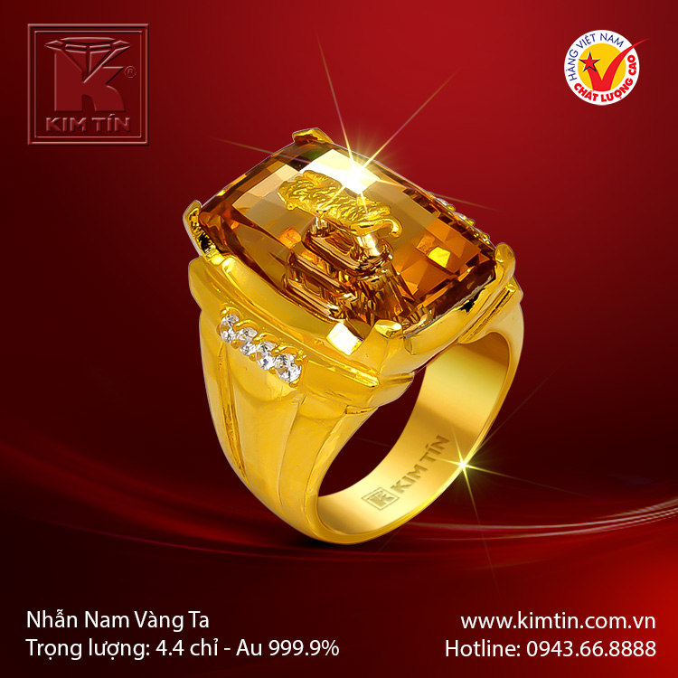 Nhẫn nam vàng 24K